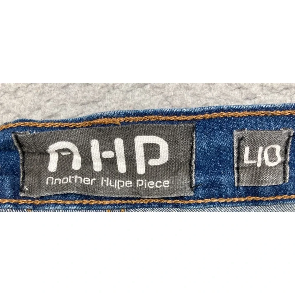 AHP  Another Hype Piece Jeans Mens 40x34 Blue Distressed Skater Hip‎ Hop Urban